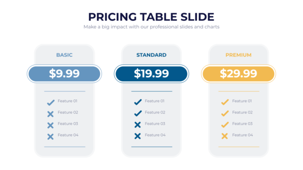 Pricing Table Powerpoint Infographics