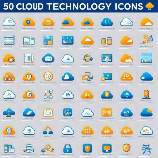50 Cloud Technologies Icon Set