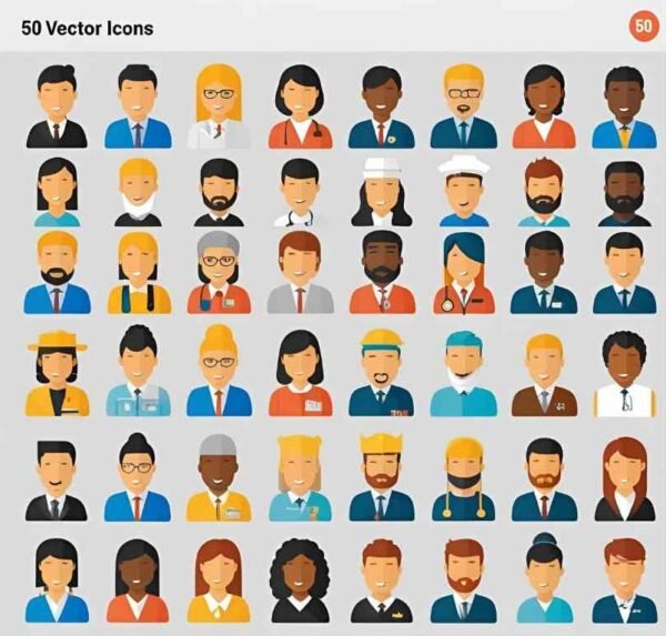 50 People Vector Icons
