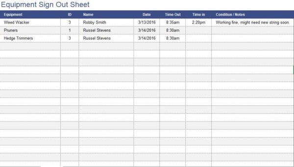 Equipment Sign-Out
