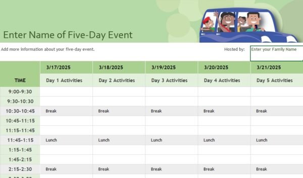 Family Event Schedule