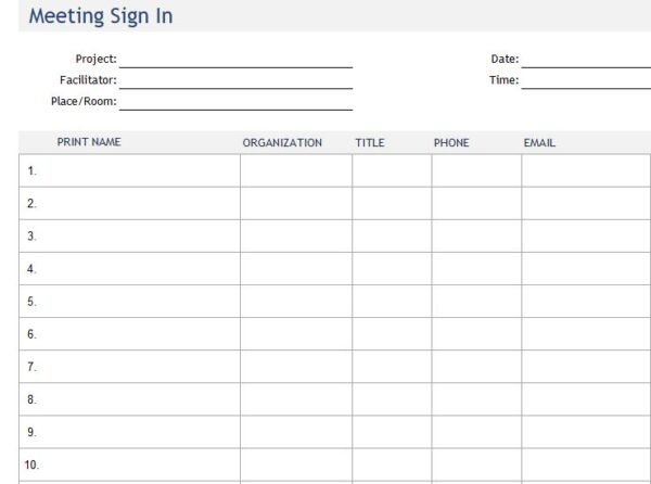 Meeting Sign-In
