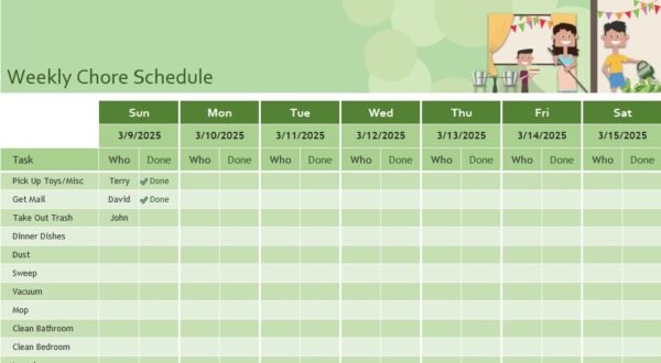 Weekly Chore Schedule
