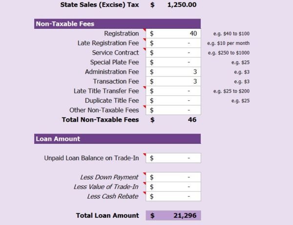 Auto Loan Calculator Excel Template – Car Payment & Amortization Planner