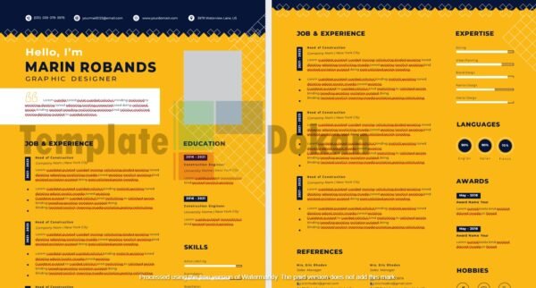 CV Resume Yellow