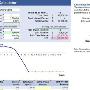 College Savings Tracker & Goal Planner Excel Template