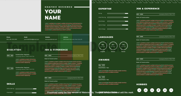 Creative Resume & CV Template - Green