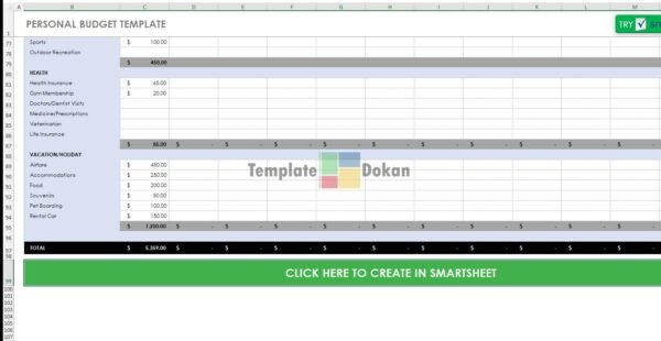 Personal Budget Template