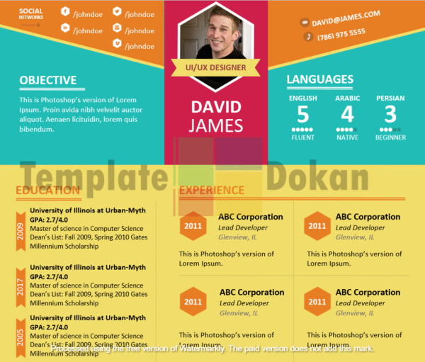 Multi-color Stylish CV Resume