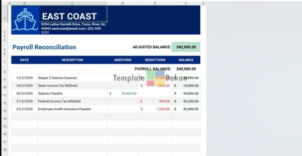 Payroll Reconciliation Template