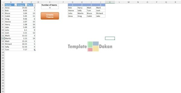 Random Team Generator Template