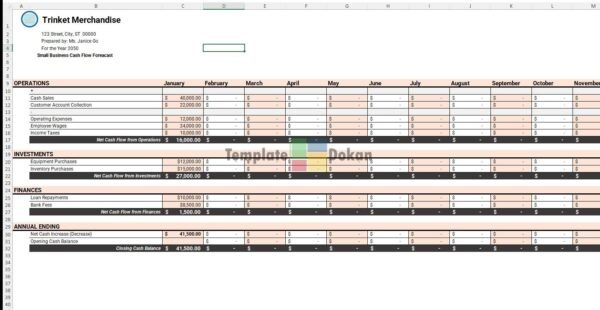 Small Business Cash Flow Forecast Template