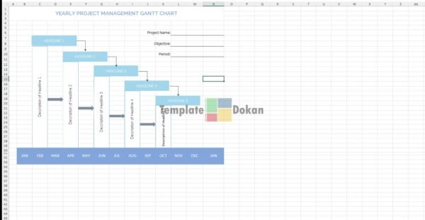 Yearly Project Management Gantt Chart
