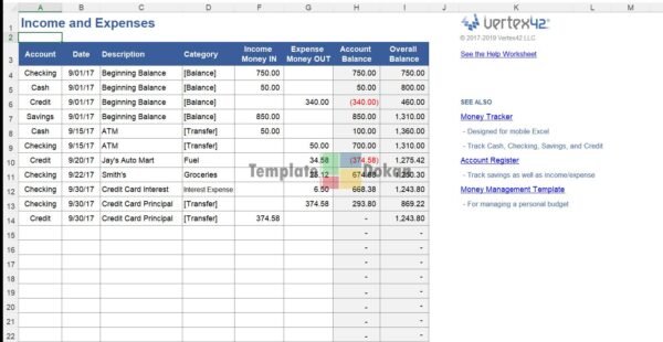 Income Expense Worksheet