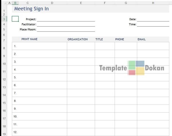 Meeting Sign In Sheet