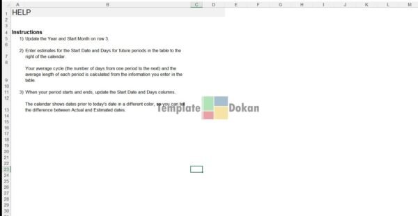 Menstrual Cycle Calendar