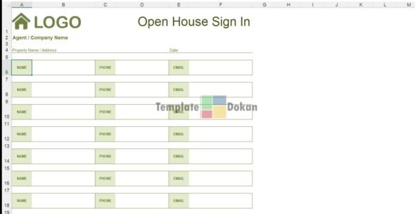 Open House Sign In Sheet Simple A