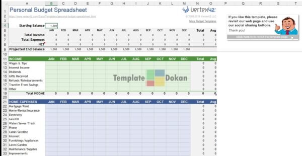 Personal Budget Spreadsheet
