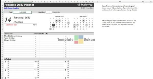Printable Daily Planner V2