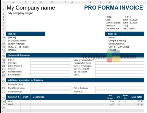 Proforma Invoice