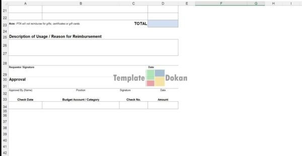 PTA Reimbursement Form