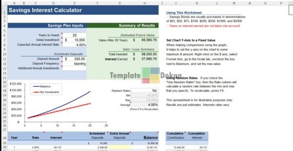 Savings Interest Calculator
