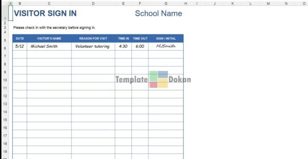 School Visitor Sign In