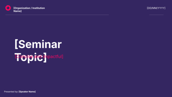 Seminar for Professional Events – PowerPoint & Google Slides Presentation