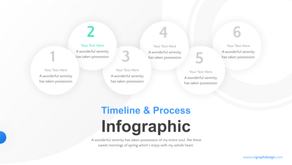 Six-Process White Circles Infographic Presentation Template