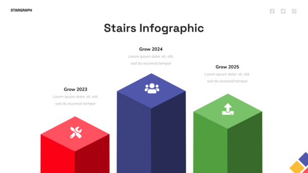 StarGraph Stair Infographic PowerPoint Template