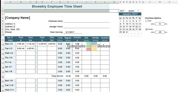 Timesheet With Breaks