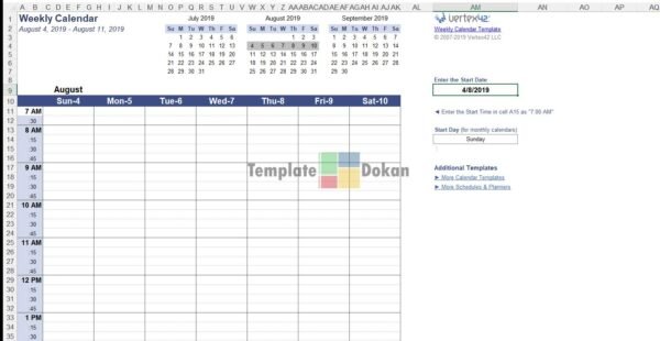 Weekly Calendar Template