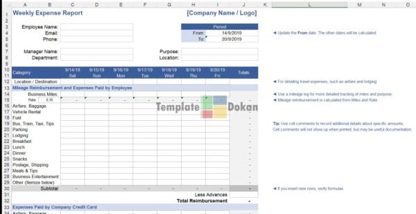 Weekly Expense Report