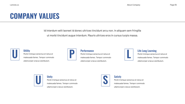 White & Blue Business Pitch Deck for Investors